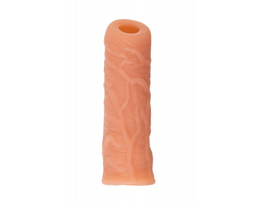 Насадка реалистичная KOKOS NUDE SLEEVE с дополнительной стимуляцией, TPE, телесная, 14 см