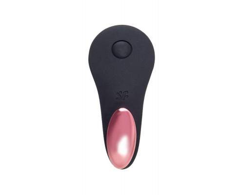 Вибровкладыш в трусики Satisfyer Little Secret Connect App с пультом ДУ, силикон, чёрный, 8,57 см