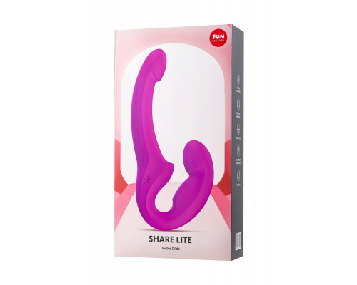 Анатомический безремневой страпон Fun Factory SHARE LITE, силикон, малиновый, 16,5 см