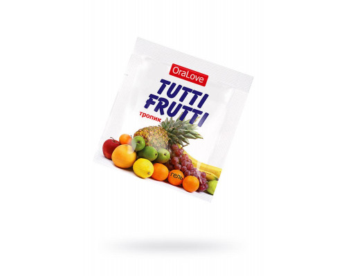 Съедобная гель-смазка TUTTI-FRUTTI для орального секса со вкусом экзотических фруктов ,4гр по 20 шт