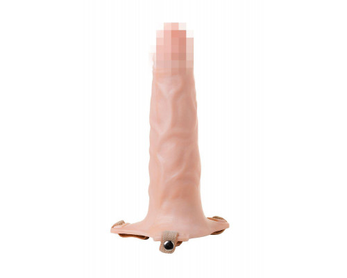 Фаллопротез LoveToy поясной, телесный, 18,5 см