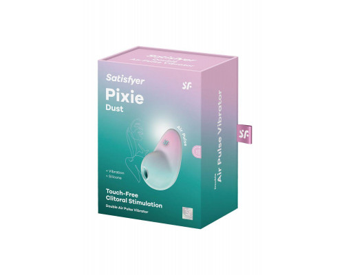 Вакуумный стимулятор клитора Satisfyer Pixie Dust, силикон, зеленый, 9,4 см