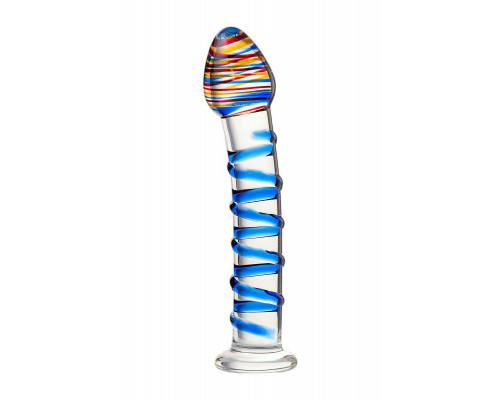 Нереалистичный фаллоимитатор Sexus Glass, стекло, прозрачный, 18 см