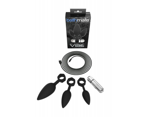 Набор анальных плагов Bathmate Anal Training Plugs VIBE, силикон, чёрный