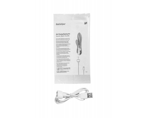 Вибратор с расширением Satisfyer Air Pump Bunny 5+ Connect App, силикон, мятный, 10 см