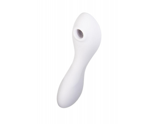 Вакуумный стимулятор клитора с вибрацией Satisfyer Curvy Trinity 5 Connect App, белый, 16,5 см