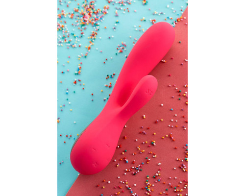Нереалистичный вибратор Satisfyer Mono Flex Connect App, силикон, красный, 20,4 см.