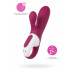 Вибратор с клиторальным стимулятором и подогревом Satisfyer Hot Bunny Connect App, бордовый, 17,5 см