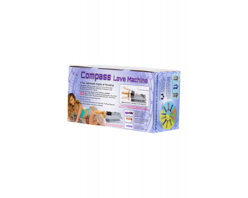 Секс-машина Diva Compass, с двумя насадками, металл, серебряная, 51 см