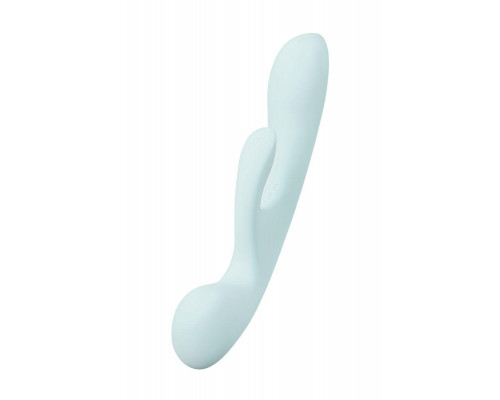 Нереалистичный вибратор Satisfyer Triple Oh, силикон, голубой, 24 см