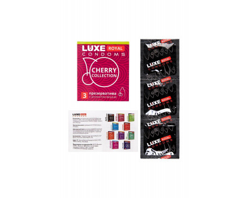 Презервативы Luxe, royal, cherry collection, 18 см, 5,2 см, 3 шт.