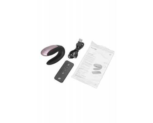Стимулятор для пар Satisfyer Double Fun Connect App, с пультом ДУ, силикон, черный, 9 см