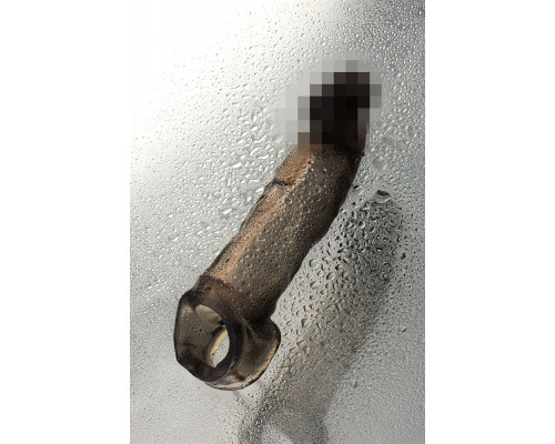 Насадка на пенис XLover by TOYFA, для увеличения размера, TPE, черный прозрачный, 19.5 см