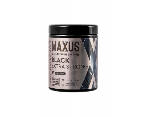 Презервативы Maxus Extra Strong,черные, утолщенные 15 шт.