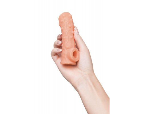 Насадка реалистичная KOKOS NUDE SLEEVE с дополнительной стимуляцией, TPE, телесная, 12 см