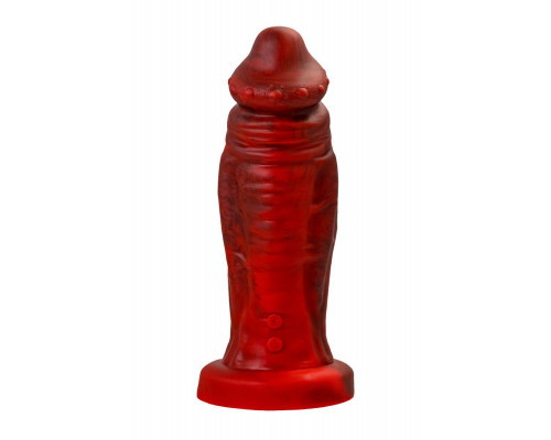 Вибратор Black&Red by TOYFA Monster Saur, силикон, красно-черный, 21,7 см
