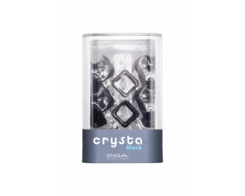 Нереалистичный мастурбатор TENGA Crysta Block, TPE, прозрачный, 15,5 см