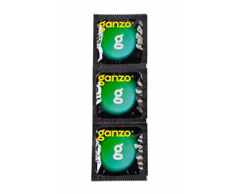 Презервативы Ganzo, ultra thin, ультратонкие, латекс, 18 см, 5,2 см, 3 шт.в пакете Black Edition