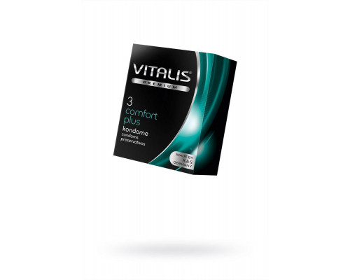 Презервативы Vitalis, premium, comfort plus, анатомичные, 18 см, 5,3 см, 3 шт.