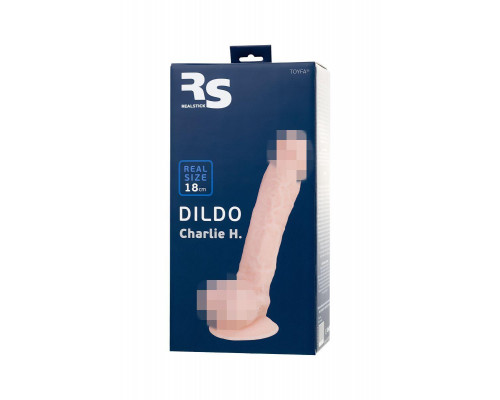 Фаллоимитатор RealStick Silicone Charlie H, сайлекспан, телесный, 18 см