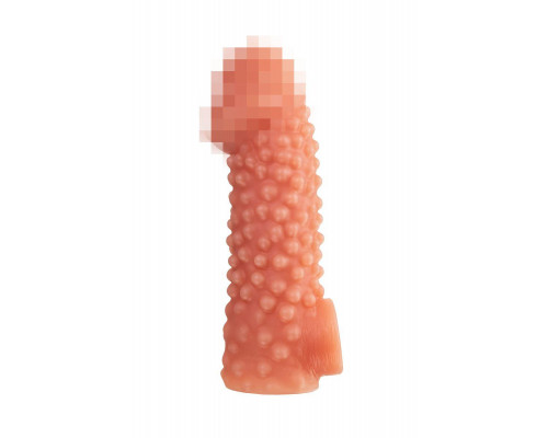 Насадка реалистичная KOKOS COCK SLEEVE 004-M с дополнительной стимуляцией, TPE, телесная, 15.6 см