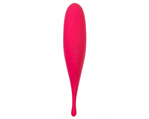 Точечный вибратор с вакуумной стимуляцией Satisfyer Twirling Pro, силикон, красный 20 см
