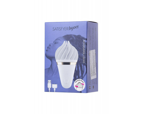 Вибромассажер Satisfyer layons Sweet Treat, силикон, белый, 10,4 см.