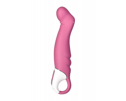 Нереалистичный вибратор Satisfyer Petting Hippo, силикон, малиновый, 22,9 см.
