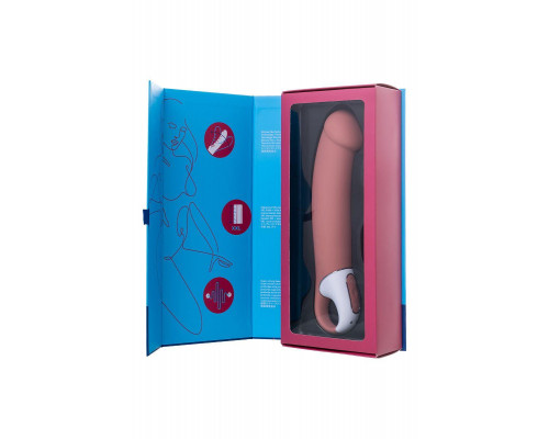 Нереалистичный вибратор Satisfyer Master, силикон, бежевый, 23,5 см.