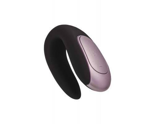 Стимулятор для пар Satisfyer Double Fun Connect App, с пультом ДУ, силикон, черный, 9 см