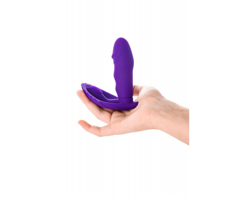 Вибратор A-Toys by TOYFA Fash с клиторальным стимулятором, силикон, фиолетовый, 12 см