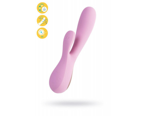 Нереалистичный вибратор Satisfyer Mono Flex Connect App, силикон, розовый, 20,4 см.