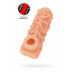 Насадка реалистичная KOKOS NUDE SLEEVE с дополнительной стимуляцией, TPE, телесная, 12 см