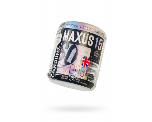 Презервативы Maxus, тонкие, латекс, железный кейс, 18 см, 5,3 см, 15 шт.