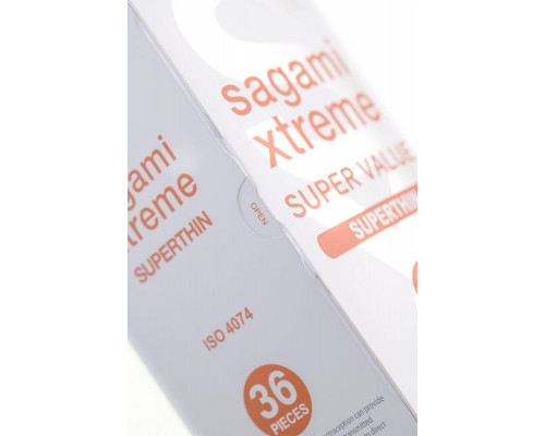 Презервативы Sagami, xtreme, 0.04, латекс, 19 см, 5,4 см, 36 шт.