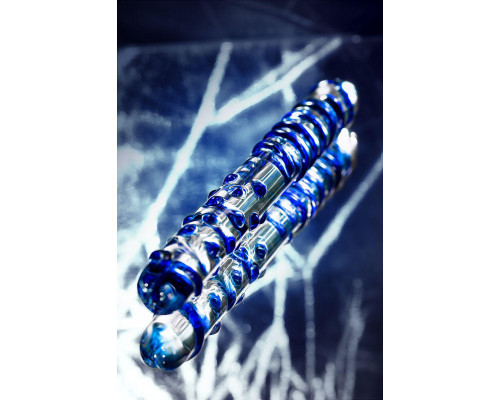 Двусторонний фаллоимитатор Sexus Glass, стекло, прозрачный, 22 см