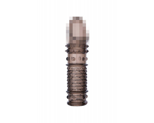 Насадка на пенис XLover by TOYFA, для увеличения размера, TPE, черный прозрачный, 13,5 см