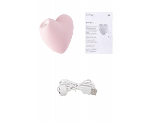Вакуумно-волновой стимулятор клитора с вибрацией Satisfyer Cutie Heart, силикон, розовый, 7,6 см