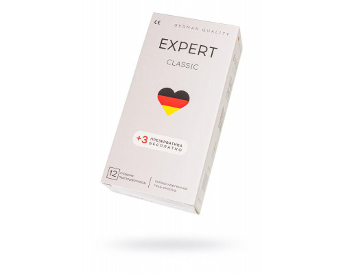 Презервативы EXPERT Classic Germany 12шт +(3 бесплатно)., классические