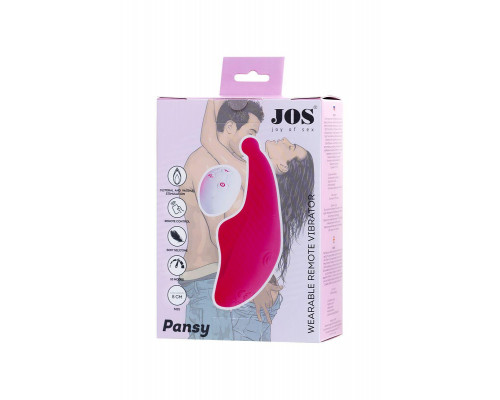Клиторальный вибратор в трусики JOS Pansy, силикон, розовый, 8 см