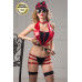 Костюм полицейской Candy Girl Roxy (топ, трусики, головной убор, очки, чулки, наручники), красный, O