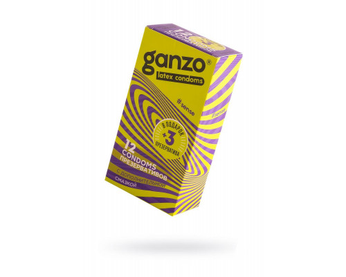 Презервативы Ganzo, sense, ультратонкие, латекс, 18 см, 5,2 см, 15 шт.