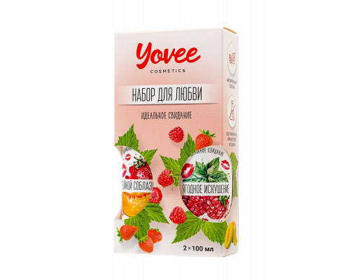 Набор гелей-смазок Yovee для любви (721007+721009), вкусовые (клубника/дыня+малина/мята), 2х100 мл