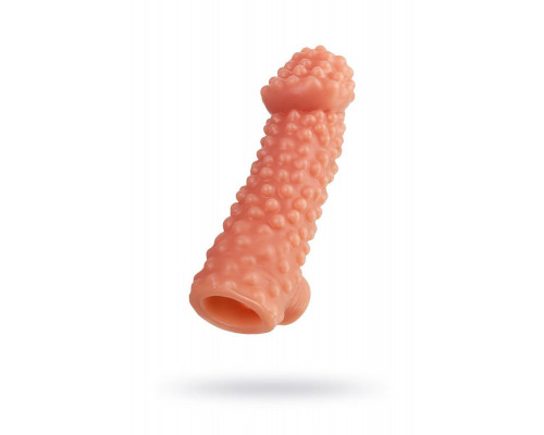 Насадка реалистичная KOKOS COCK SLEEVE 004-M с дополнительной стимуляцией, TPE, телесная, 15.6 см
