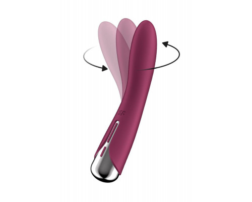 Вибратор для точки G  с ротацией Satisfyer Spinning Vibe 1, силикон, бордовый, 17,8 см
