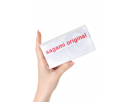 Презервативы Sagami, original 0.02, полиуретан, 19 см, 5,8 см, 12 шт.