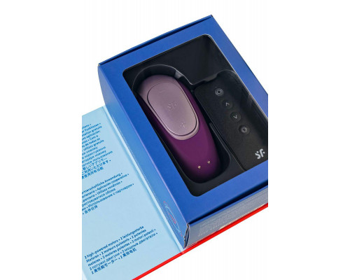 Стимулятор для пар Satisfyer Double Fun Connect App, с пультом ДУ, силикон, фиолетовый, 9 см