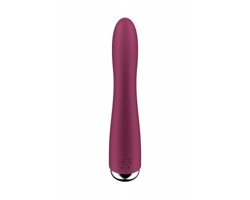 Вибратор для точки G  с ротацией Satisfyer Spinning Vibe 1, силикон, бордовый, 17,8 см