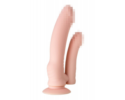Реалистичный фаллоимитатор A-Toys by TOYFA Twint, силикон, телесный, 19,5 см