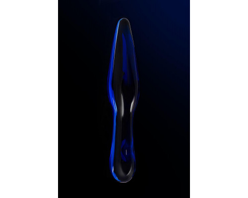 Двусторонний фаллоимитатор Sexus Glass, стекло, синий, 17,5 см